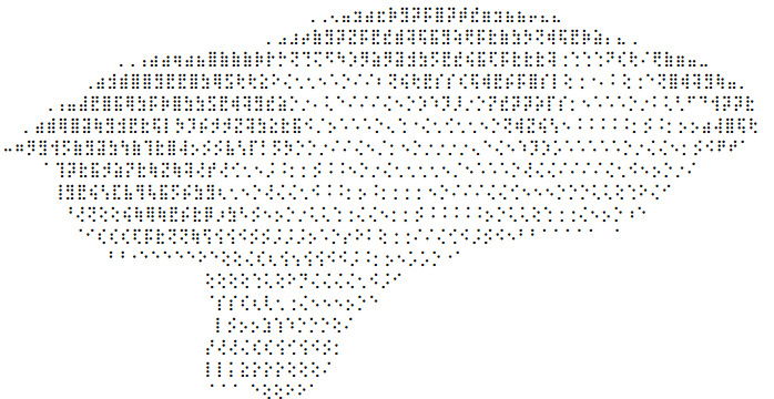 The image displays a pixelated, dot-matrix style silhouette of a person's head and shoulders, resembling a classic…