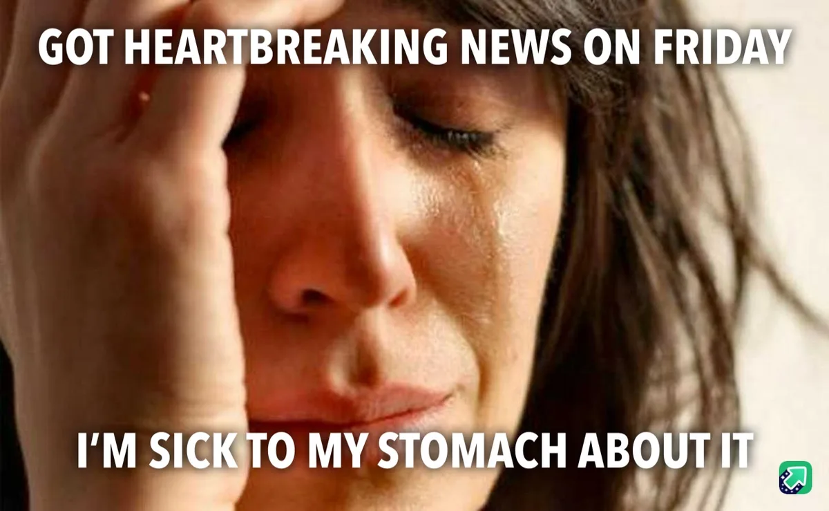 A close-up image of a woman with dark hair, visibly distressed, holding her head with one hand while tears stream down her…