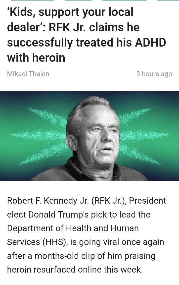 A black-and-white photo of Robert F. Kennedy Jr. (RFK Jr.) with a green background and sparkling starburst effects behind…