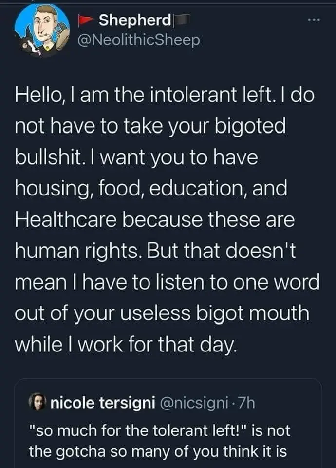 Intolerant to the max!