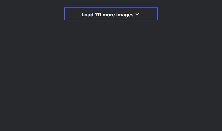 A dark gray screen displays a single blue-outlined rectangular button centered at the top with white text reading 'Load 111…