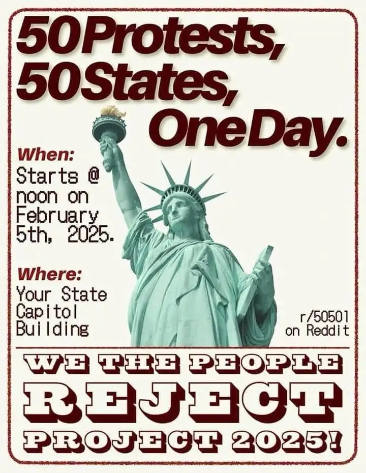 A poster-style image features the Statue of Liberty as the central visual. Overlaid text announces a fictional event…
