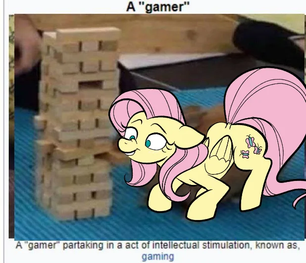 A cartoon pony with pink hair and a yellow body, resembling Fluttershy from My Little Pony, is superimposed over a real-life…