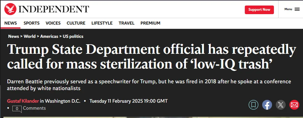 A screenshot of a fake news article from the Independent website, with a black header and white text. The headline reads…