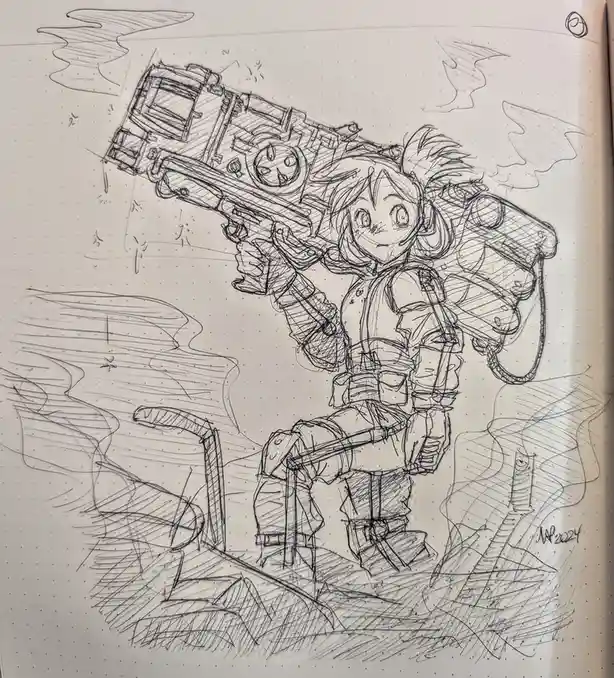 Daily Art Showcase: Girl Armed with a Big Gun