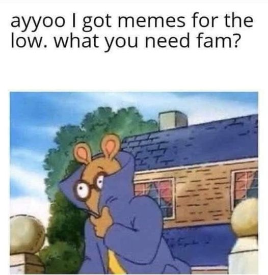 A cartoon mouse wearing a blue hoodie and glasses, standing outside a house, looks down with a smug expression while holding…
