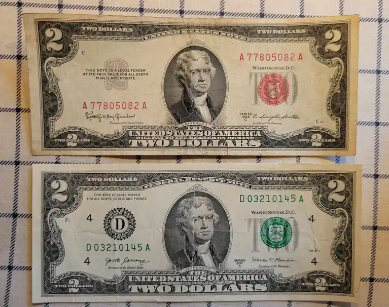 A Look Back at $2 Bills from 1953 and 2017
