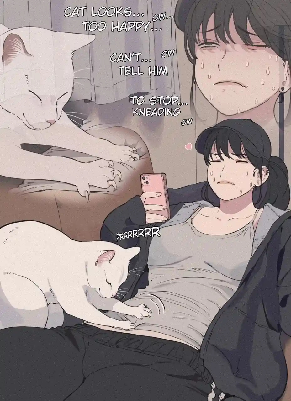 An anime-style illustration shows a person in a grey tank top and black hoodie sitting on a couch, visibly distressed with…