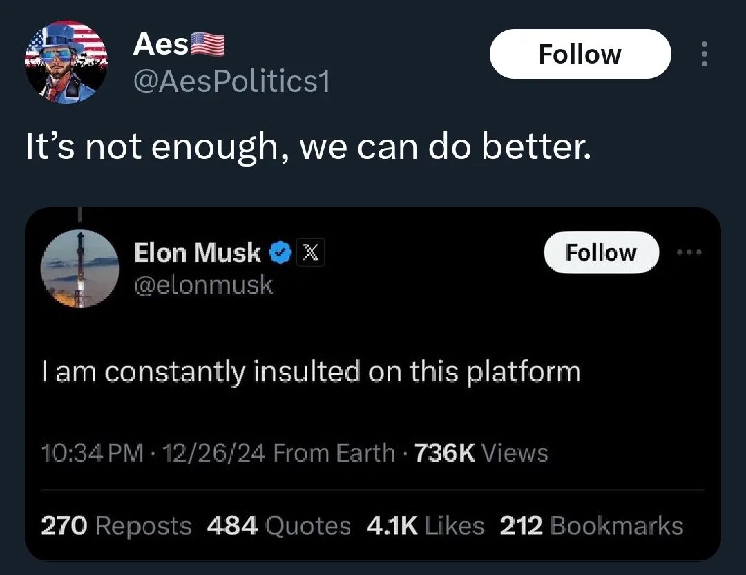 A screenshot of a Twitter post by user 'Aes' that reads 'It's not enough, we can do better.' Below it is a screenshot of a…