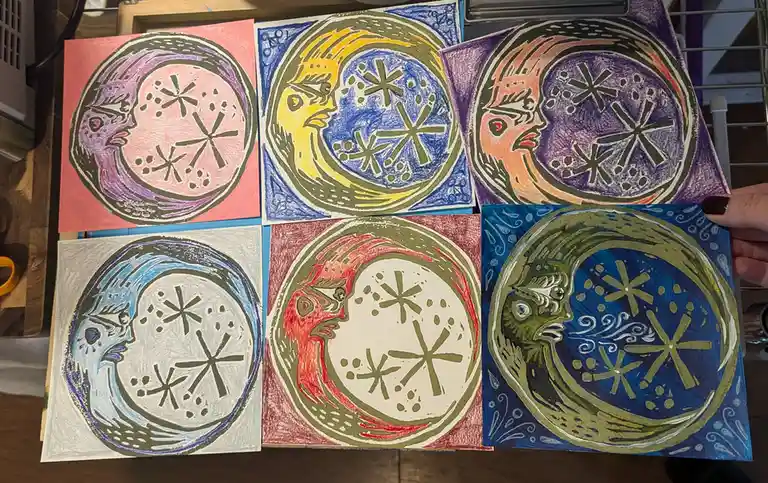 Artistry in Moon Block Prints
