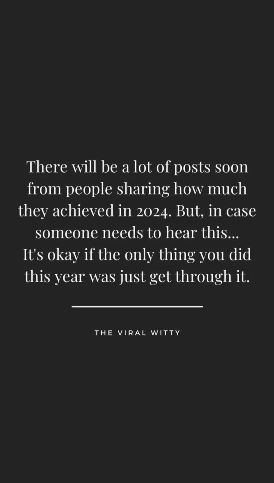 A black background with centered white serif text that reads: 'There will be a lot of posts soon from people sharing how…