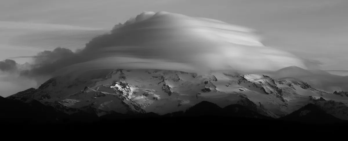 A Mystical Veil Enveloping Mount Rainier