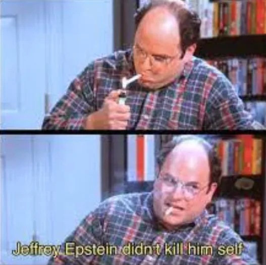 Two-panel meme featuring George Costanza from Seinfeld. Top panel: He lights a cigarette with a lighter, looking focused…