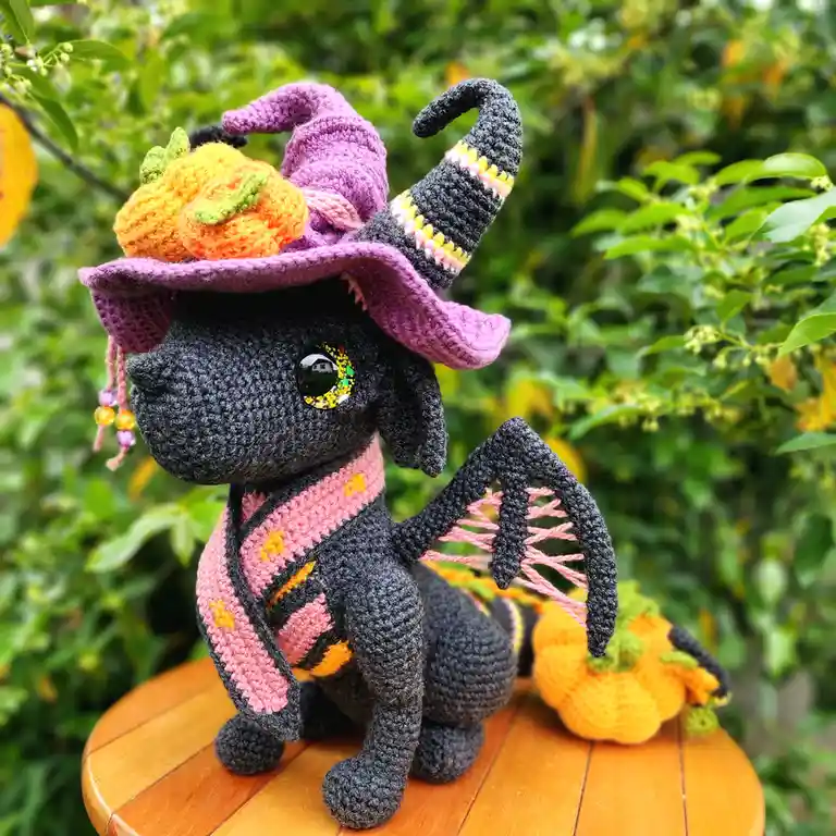 Check out my crocheted witchy dragon creation!