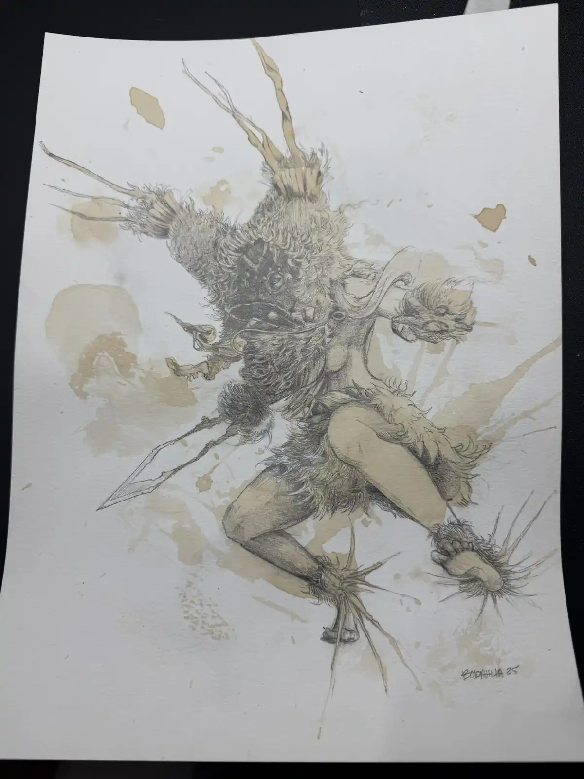 Just Drawing with Tea Stains: An Artistic Experiment