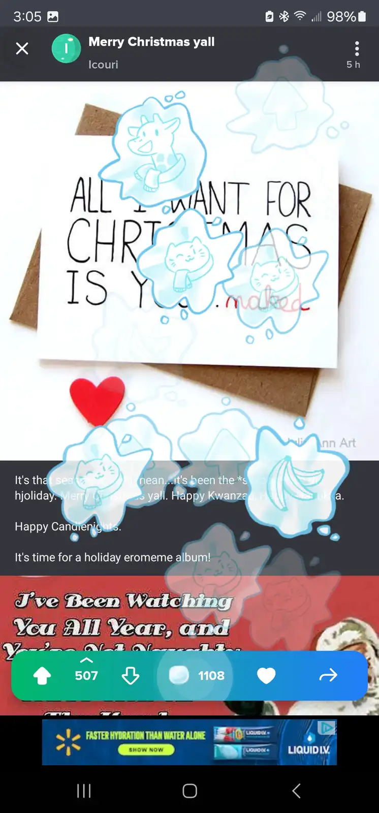 When the Icouri dump on Christmas hits differently.