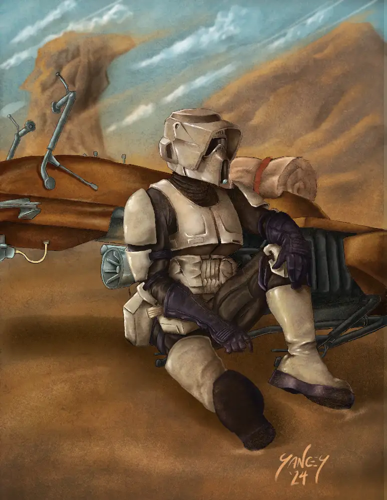 Check out my artwork! Biker Scout edition...