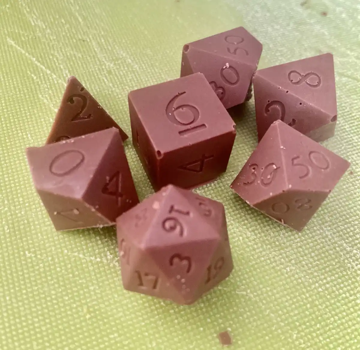 Chocolate dice for the ultimate kid's D&D adventure