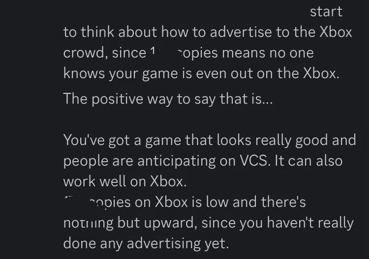 A dark screen displays white text that humorously rephrases the negative connotation of having only one copy of a game on…