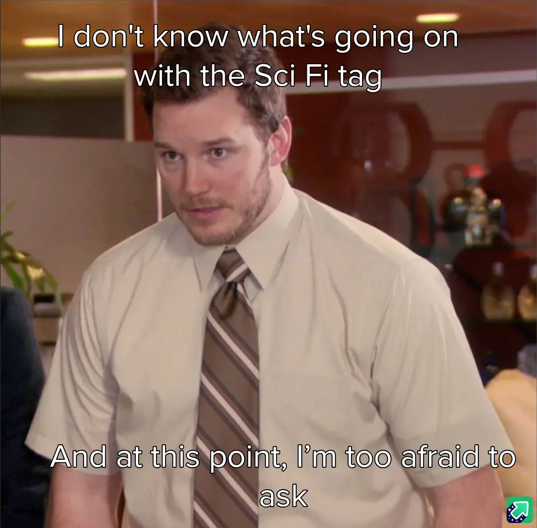 A man in a beige shirt and striped tie looks confused and slightly fearful, with overlaid text reading 'I don't know what's…