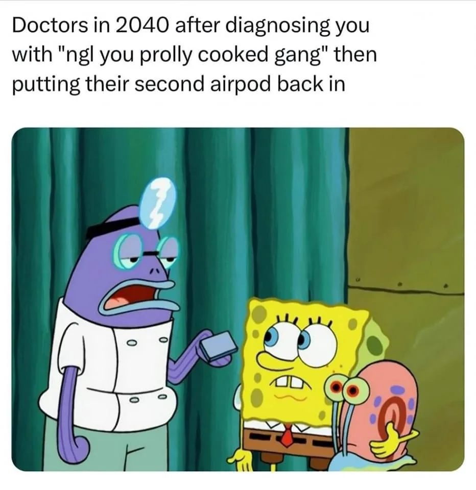 A still from SpongeBob SquarePants shows Dr. Krabs looking shocked with a lightning bolt above his head while holding a…