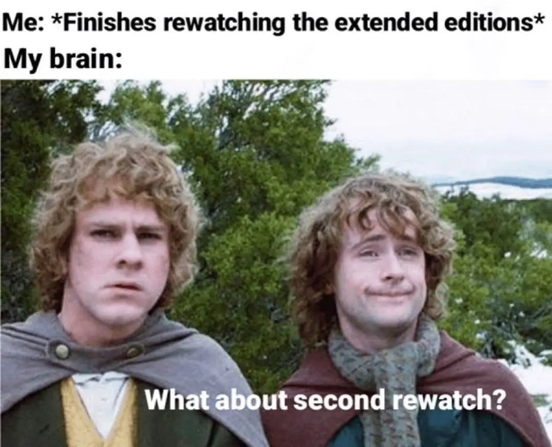 The image shows two men with curly hair, one looking annoyed and the other smiling smugly. The text above reads 'Me…