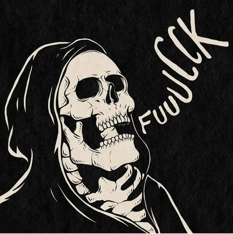 A black-and-white illustration depicts a skeletal figure resembling the Grim Reaper, shown in profile with a hooded cloak…