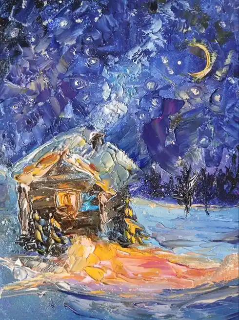 My Winter Wonderland in Oil Paint