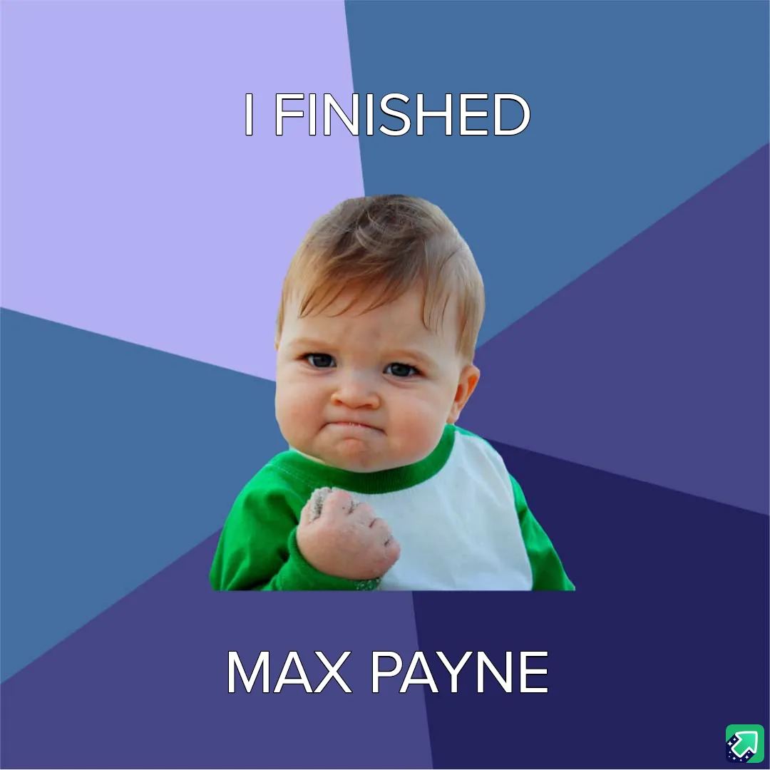 A baby with a smug, triumphant expression, wearing a green and white shirt, is shown against a geometric background of…