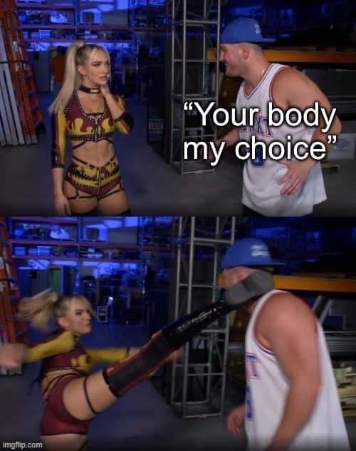 Two-panel image: top panel shows a woman in a cheerleader outfit and a man in a tank top and cap facing each other in a…