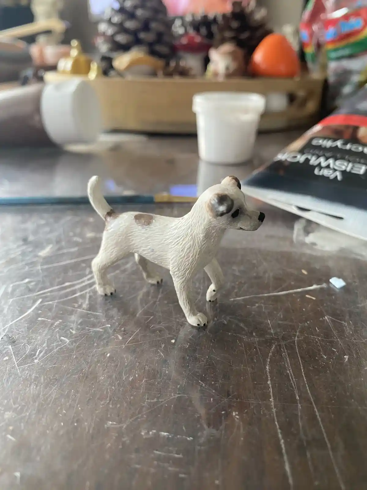 A beautifully repainted Schleich dog figurine