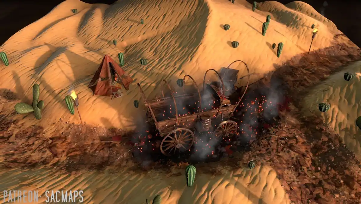 Explore the Ambushed Caravan with Free DnD and TTRPG Maps!