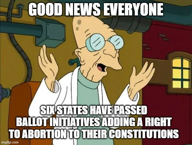 A cartoon image of Professor Farnsworth from Futurama, wearing his signature white lab coat and round glasses, with his arms…