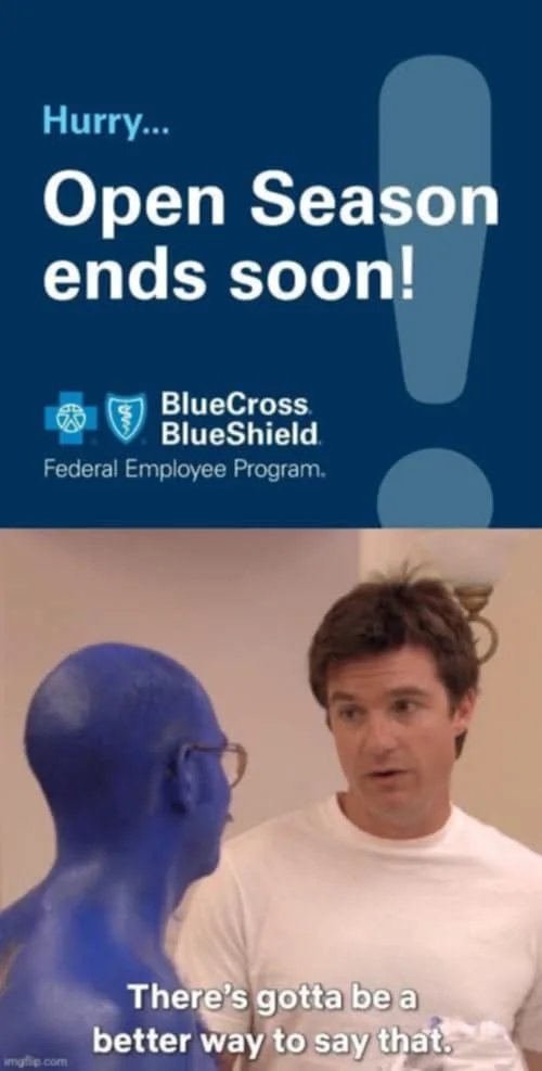 The image is split into two parts: the top shows a BlueCross BlueShield advertisement urging people to act quickly before…