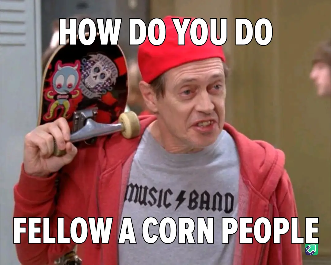 A man in a red beanie and red hoodie holds a skateboard over his shoulder, looking confused or awkward. The text overlaid on…