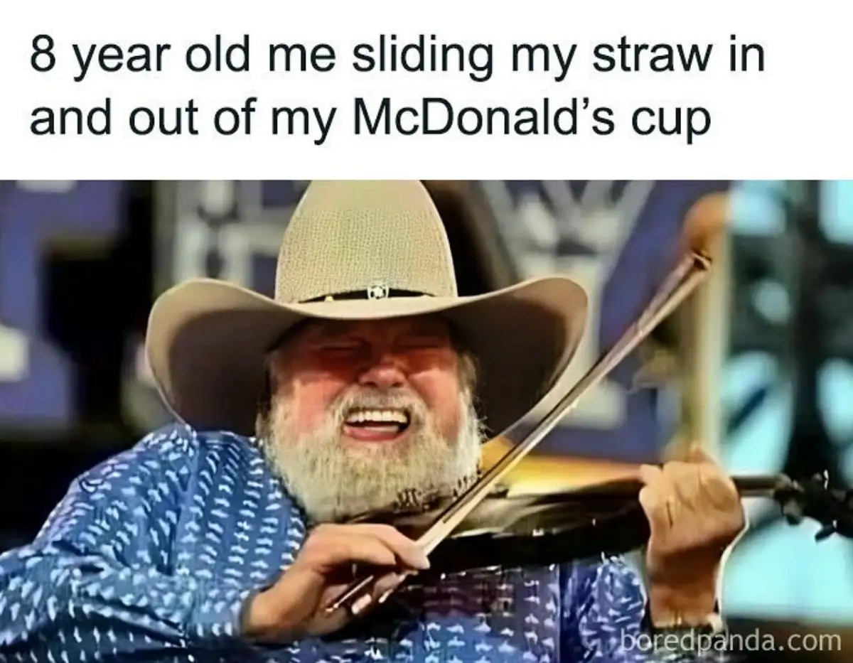 A man with a white beard and cowboy hat is playing a violin with intense, joyful expression. The overlaid text reads '8 year…