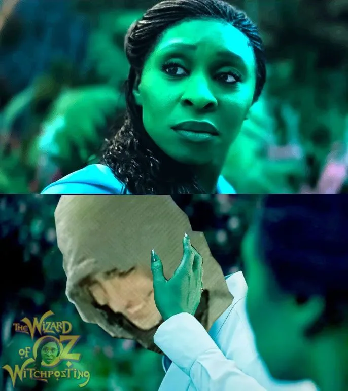 The image is a two-panel meme. The top panel shows a woman with a concerned, slightly confused expression, her face tinted…