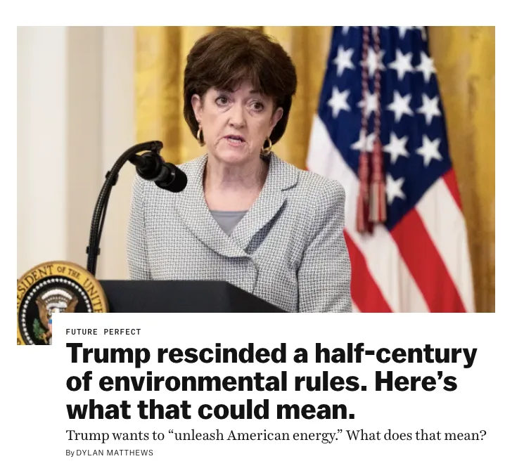 A woman in a checkered blazer stands at a podium with a microphone, behind her is an American flag and a presidential seal…