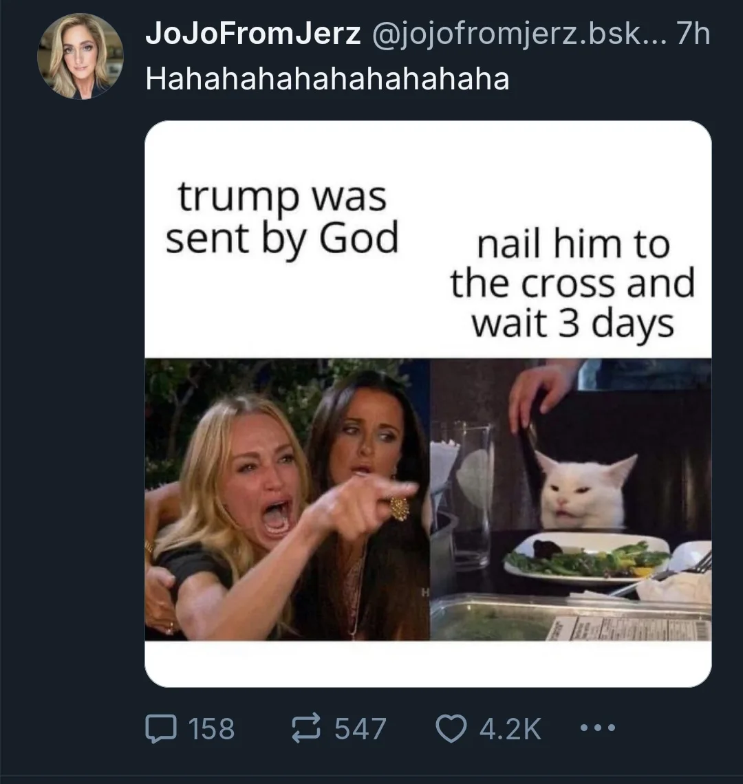 The image is a split-screen meme featuring two women from 'The Real Housewives of Beverly Hills' on the left, one screaming…
