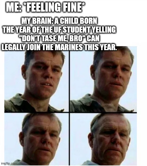 The image is a four-panel meme featuring actor Matt Damon in a military uniform, showing a progression of increasingly…