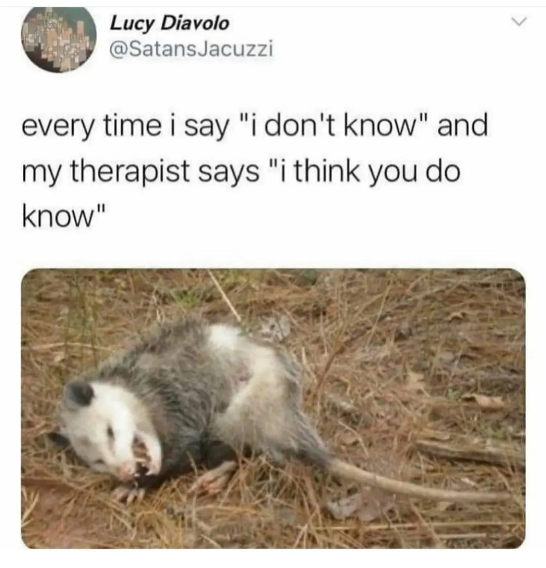 A screenshot of a tweet by Lucy Diavolo (@SatansJacuzzi) shows text describing a frustrating therapy moment. Below the text…