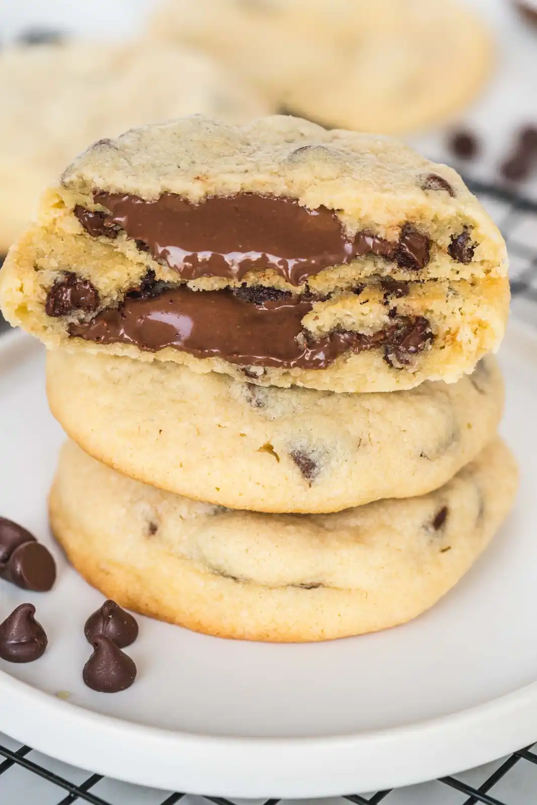 Decadent Nutella-stuffed chocolate chip cookies