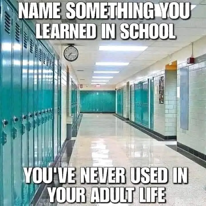 An image of a typical American high school hallway with teal lockers lining both sides, a clock on the wall, and fluorescent…