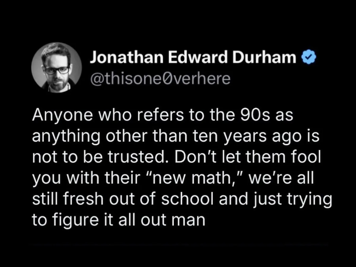 A screenshot of a tweet by Jonathan Edward Durham (@thisone0verhere) with a black-and-white profile picture. The tweet text…
