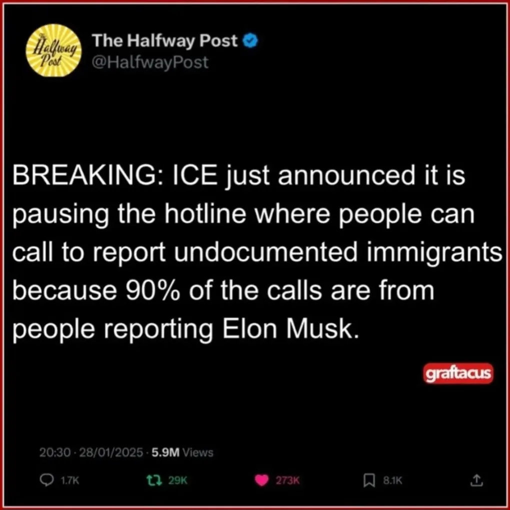 The image displays a screenshot of a social media post from 'The Halfway Post' with a black background and white text. The…