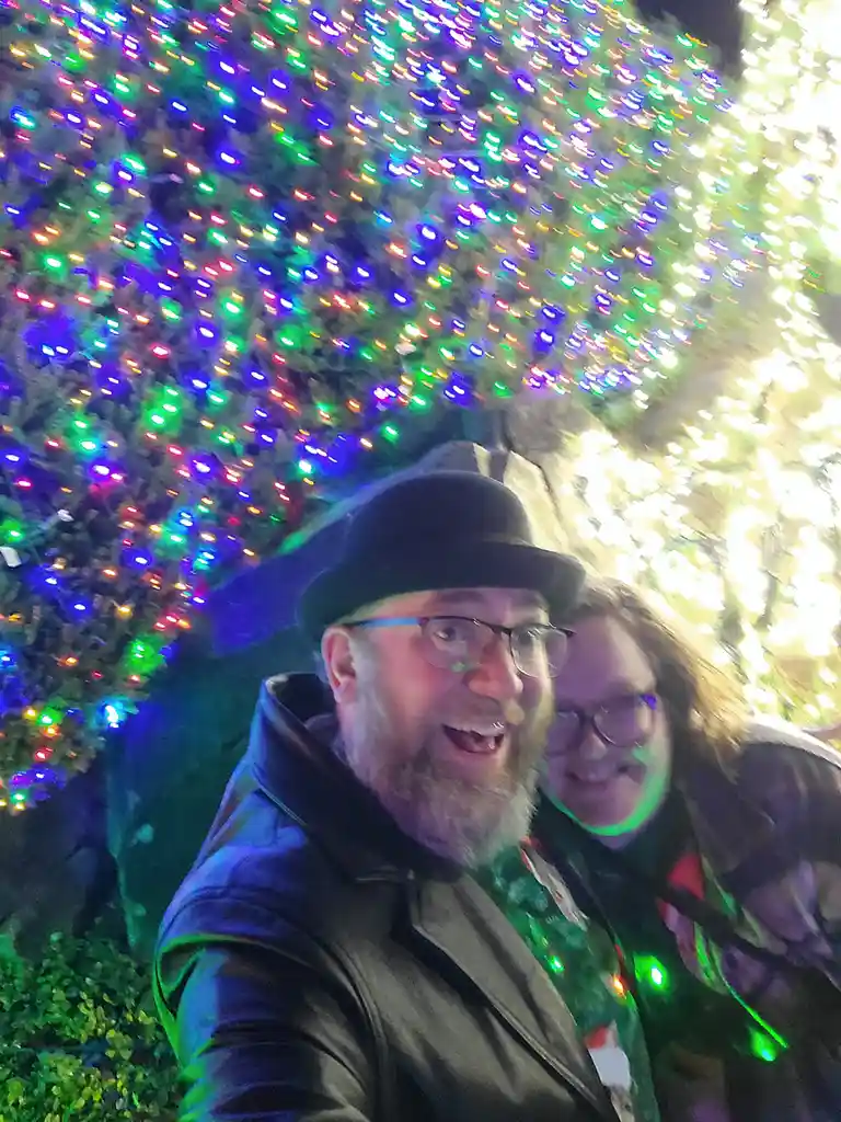 Merry Christmas illuminated by the casino lights!