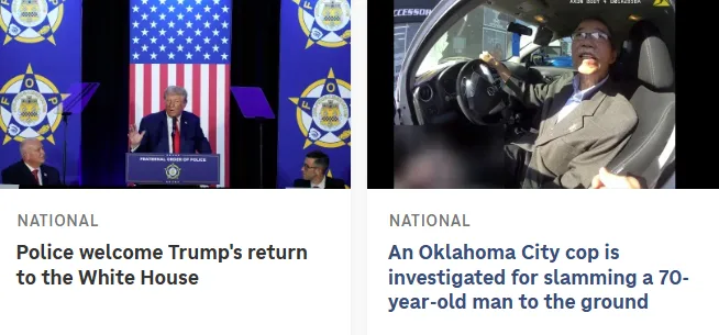 The image is a split-screen meme. The left panel shows Donald Trump speaking at a podium with an American flag and 'Federal…