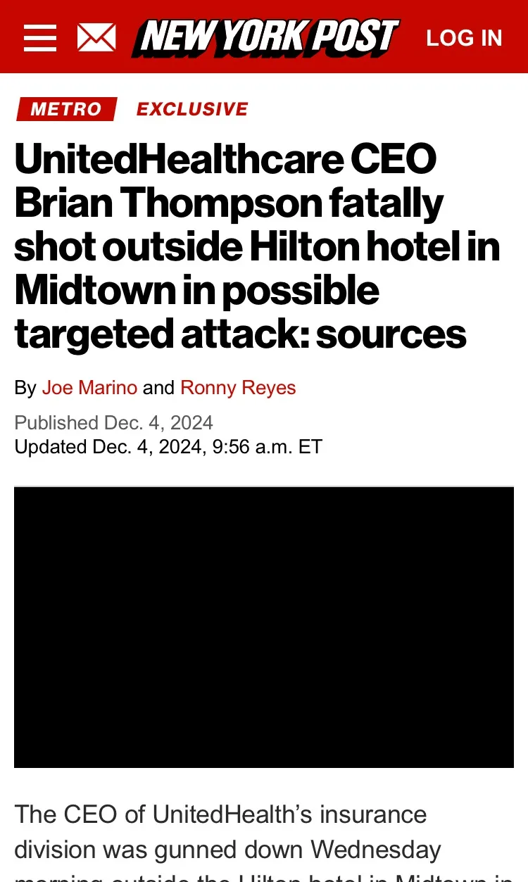 A screenshot of a New York Post news article with a red header and black text on white background. The headline reads…