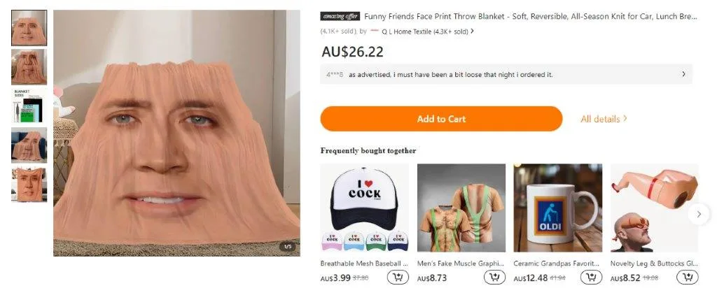 Nicolas Cage makes a surprising return, now as a cozy blanket!