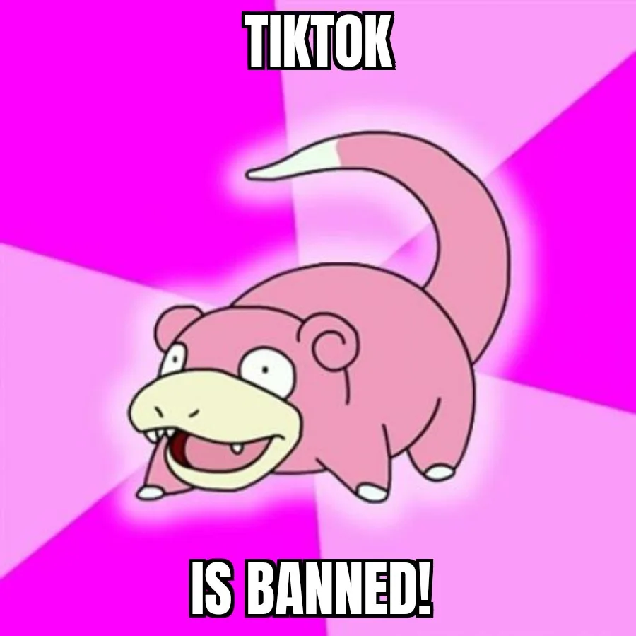 A pink cartoon Pokémon, Slowpoke, is shown with a wide, goofy grin against a bright pink background with radiating light…